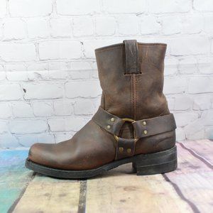 FRYE Riding Mid Calf Leather Harness Boots 10 M